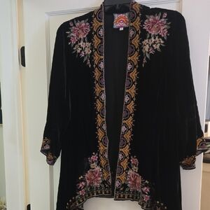 Johnny Was Black Velvet Kimono